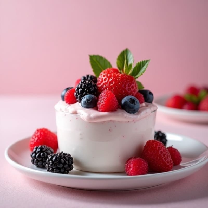 Greek Yogurt Protein Mousse with Berries