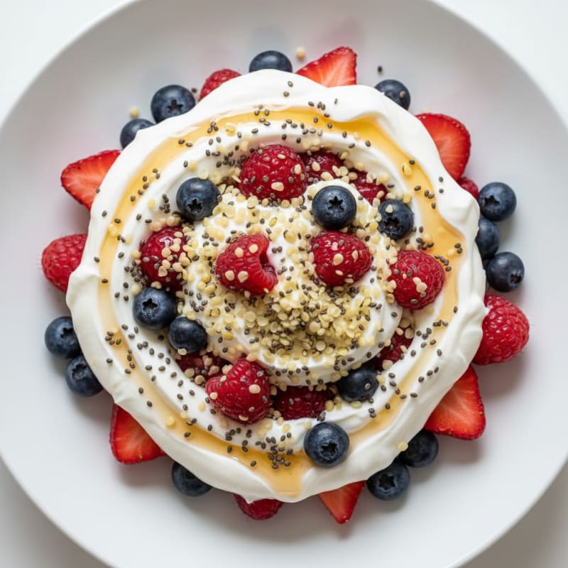 Greek Yogurt Protein Parfait with Mixed Berries