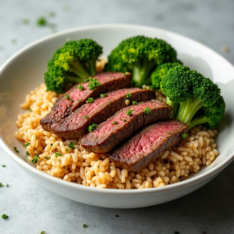 Lean Beef and Crispy Broccoli Rice Bowl