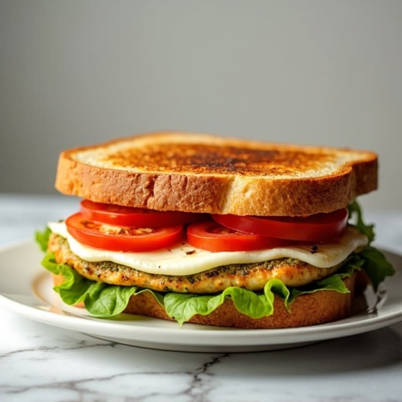 Pesto-Mozzarella Grilled Chicken Sandwich