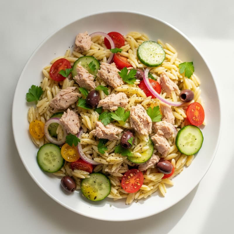 Mediterranean Tuna and Orzo Salad