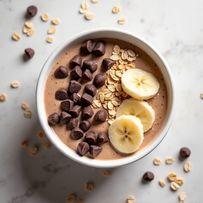 Creamy Chocolate Chip Cookie Dough Protein Smoothie Bowl