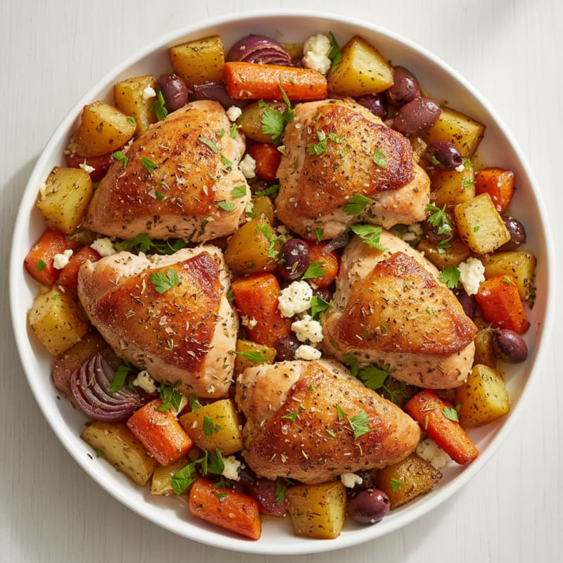 Mediterranean Herb-Roasted Turkey and Root Vegetable Bake