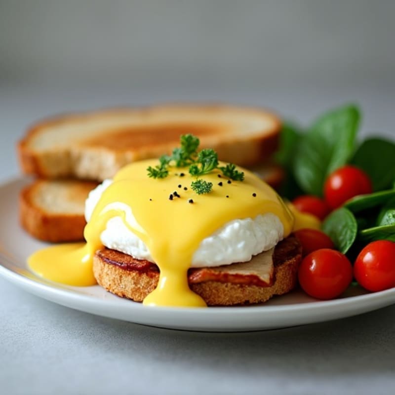 Silky Poached Eggs with Herb-Roasted Turkey and Hollandaise