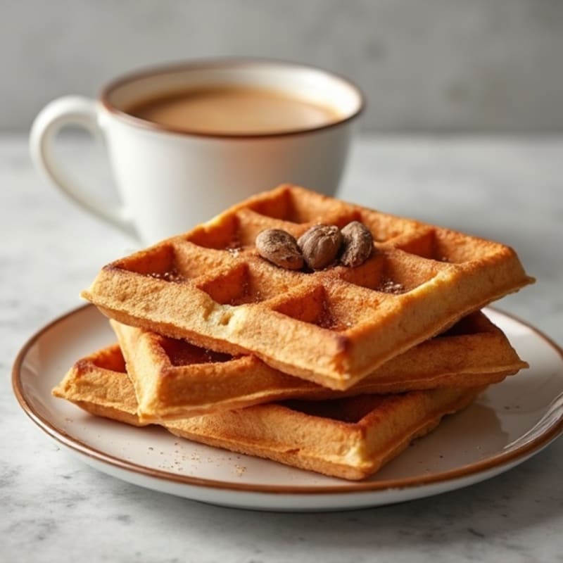 Crispy Cinnamon Toast Waffles with Protein Coffee