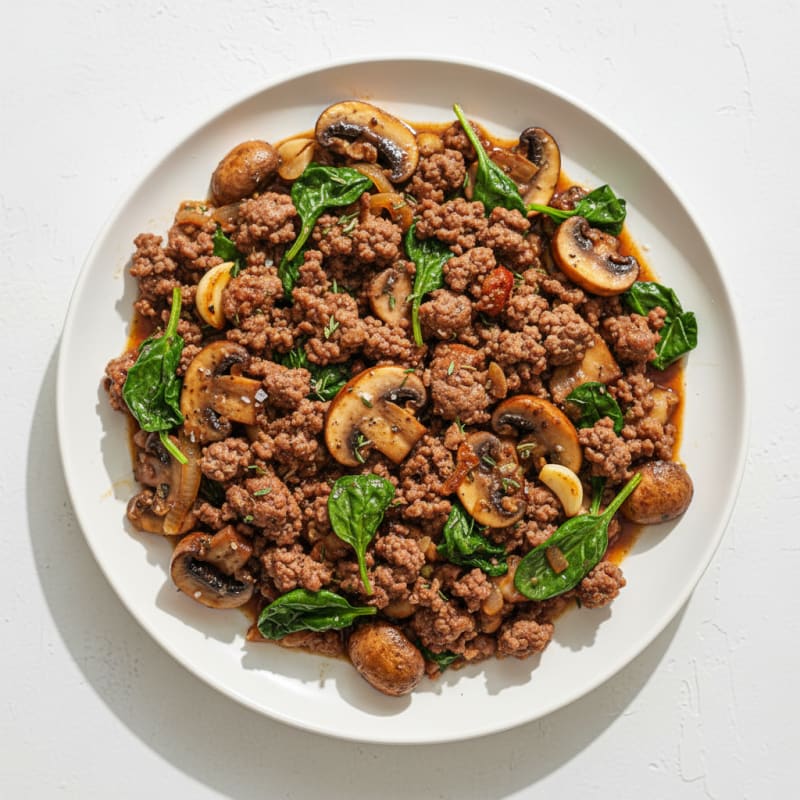 Savory Ground Beef and Mushroom Skillet