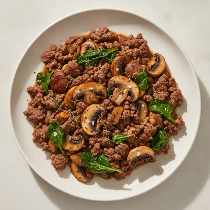 Savory Ground Beef and Mushroom Skillet