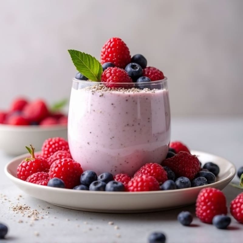 Greek Yogurt Protein Mousse with Mixed Berries