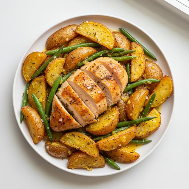 Tender Herb-Roasted Chicken with Zesty Lemon Potatoes