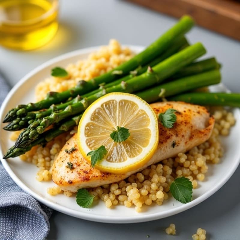 Lemon-Herb Pan-Seared Chicken with Crispy Asparagus