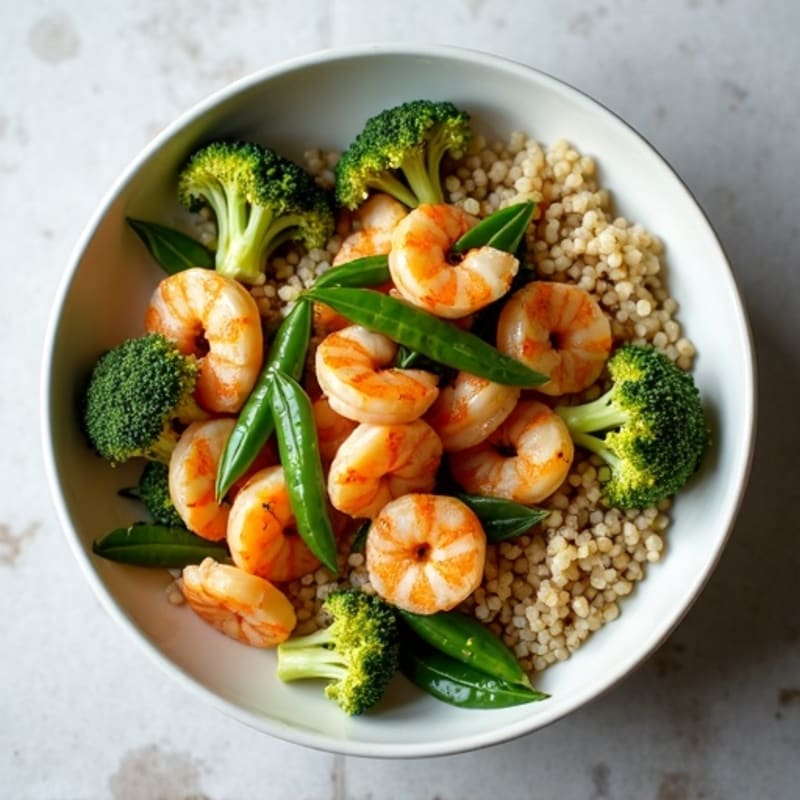 Ginger Garlic Shrimp Stir Fry with Broccoli and Snap Peas