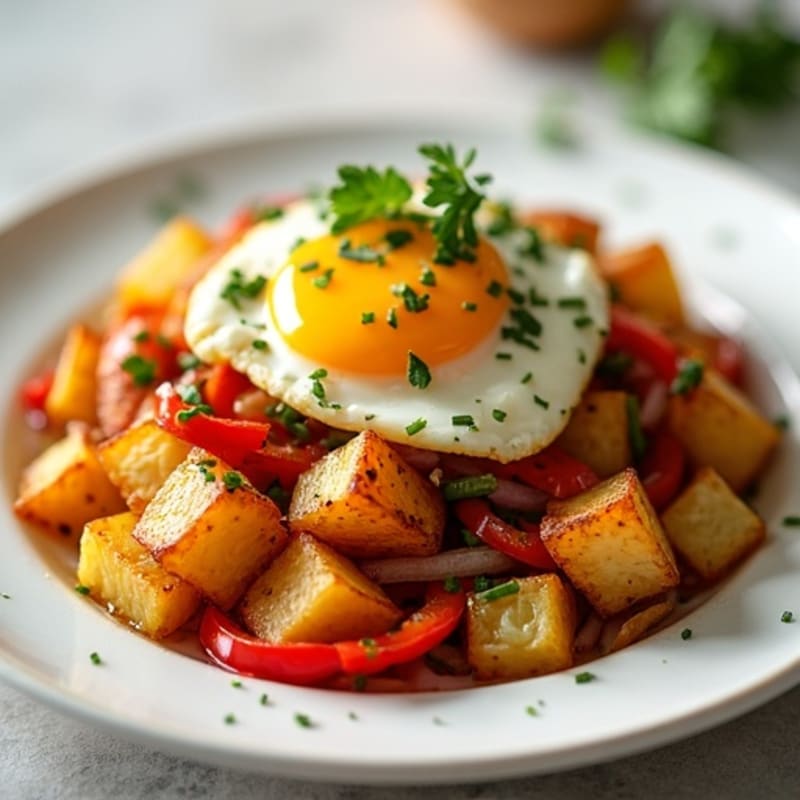 Crispy Potato and Egg Hash with Fresh Herbs
