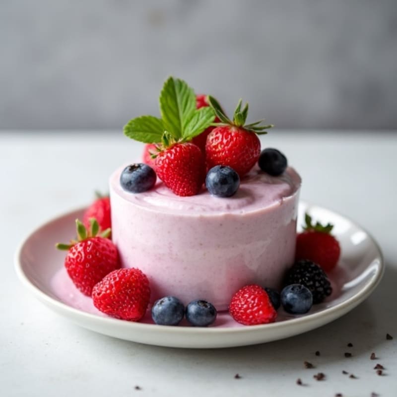 Silky Greek Yogurt Protein Mousse with Mixed Berries