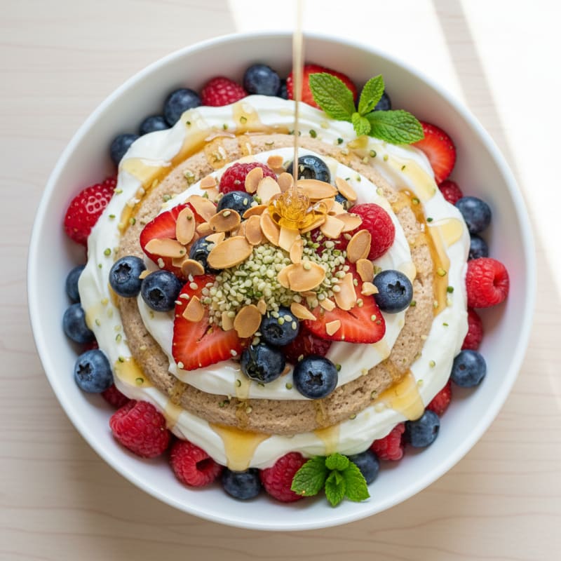 Greek Yogurt Protein Parfait with Mixed Berries