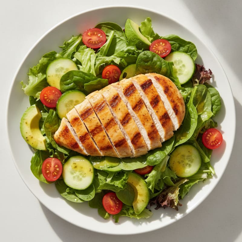 Grilled Chicken Salad with Mixed Greens and Lemon Vinaigrette