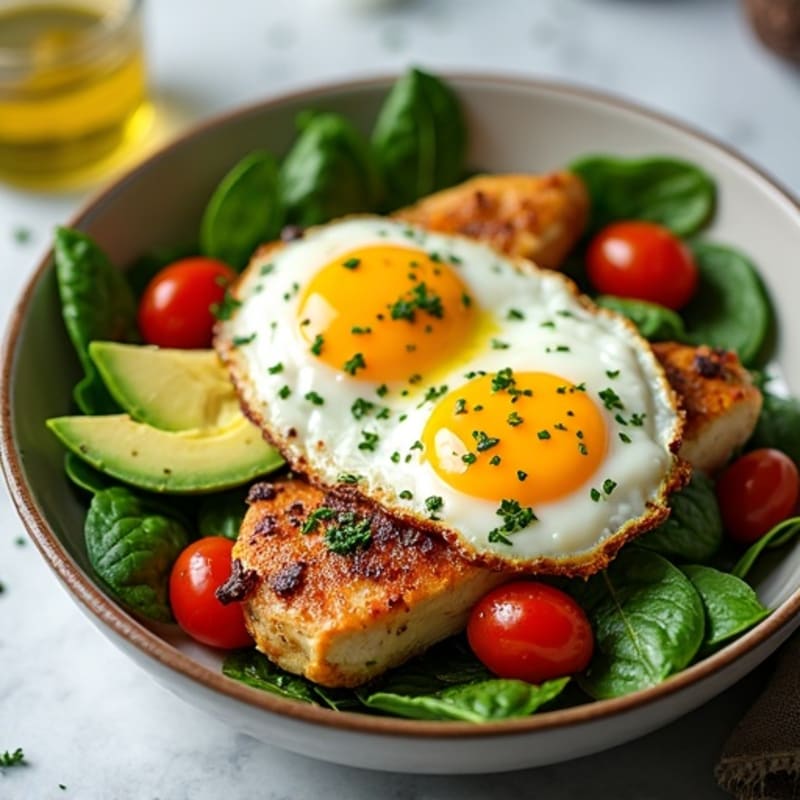 Savory Protein Breakfast Bowl with Herb-Roasted Chicken and Eggs