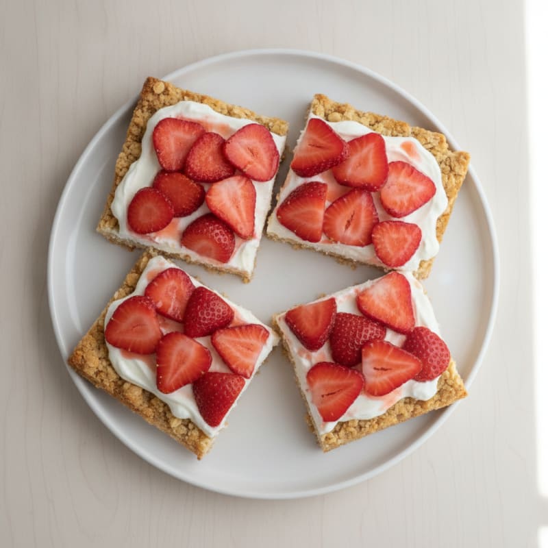 High-Protein Strawberry Shortcake Yogurt Bars