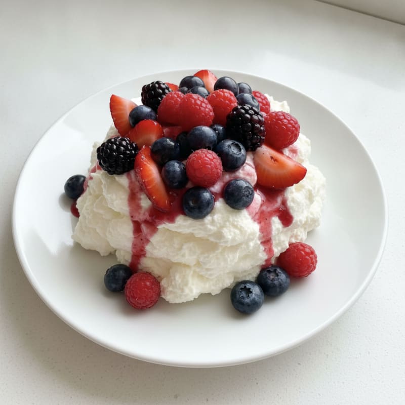 Silky Greek Yogurt Protein Mousse with Mixed Berries