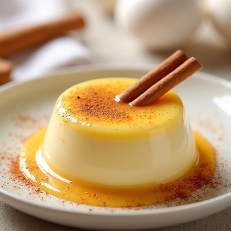 Protein Egg Custard with Cinnamon and Potato Starch
