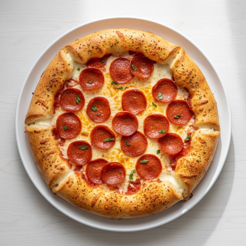 Crispy Pepperoni Stuffed Crust Pizza