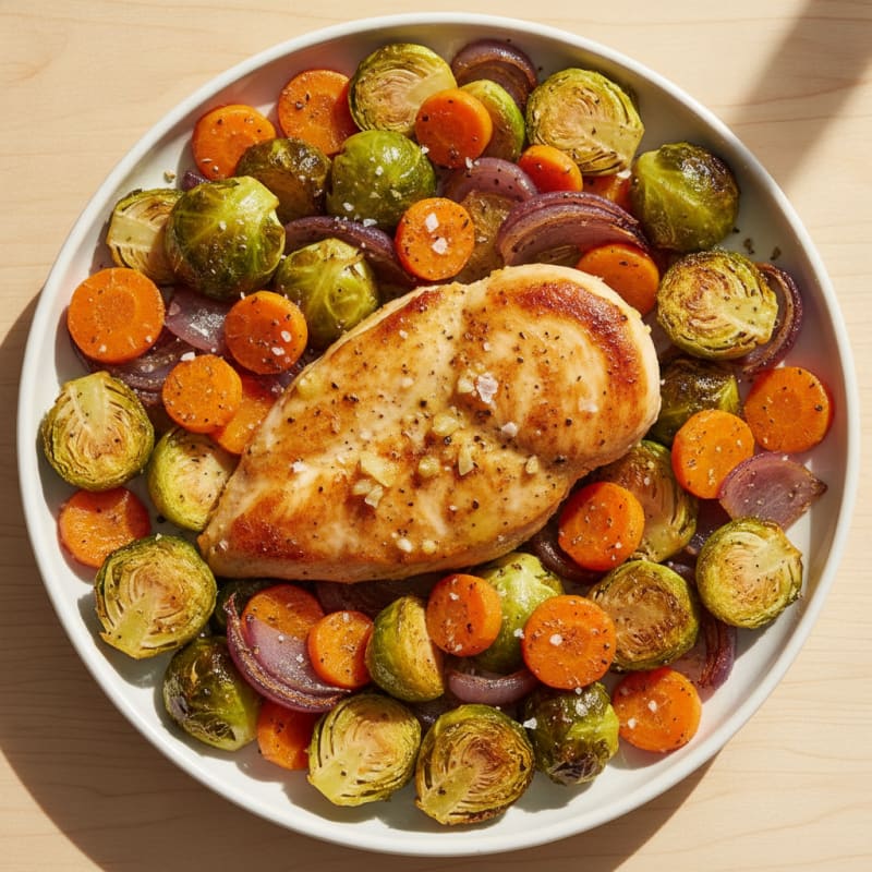 Pan-Seared Chicken with Roasted Vegetables