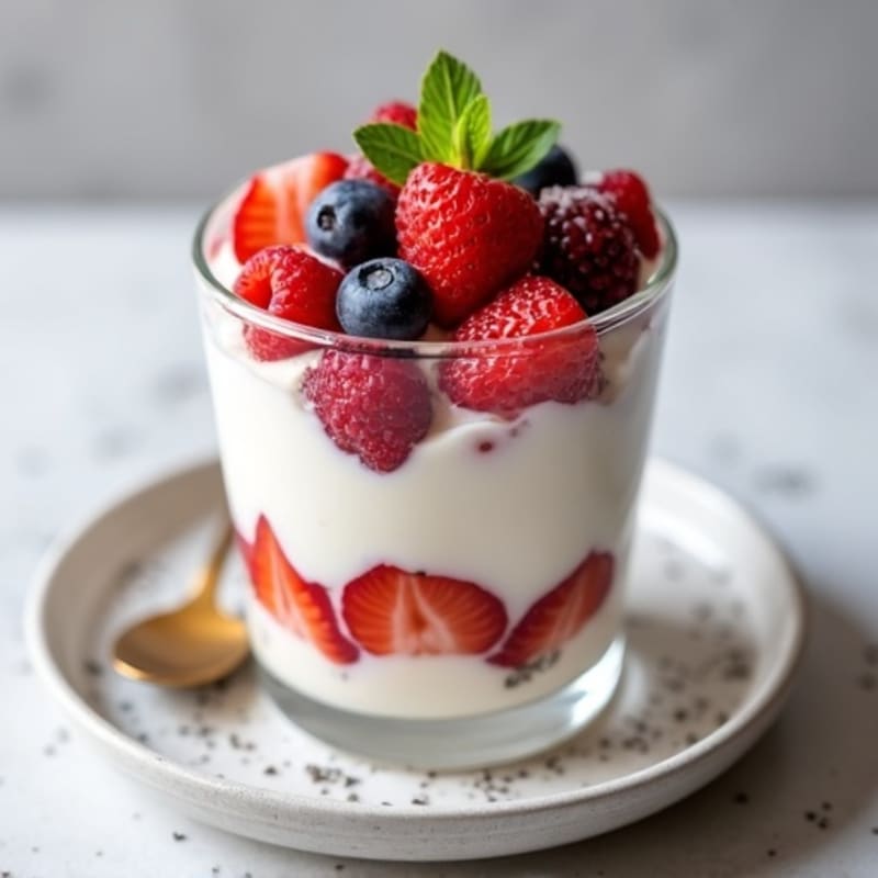 Vanilla Greek Yogurt Protein Parfait with Berries