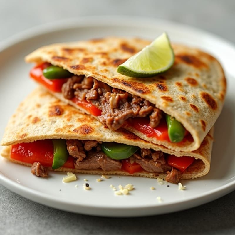 Lime-Marinated Steak and Bell Pepper Quesadillas