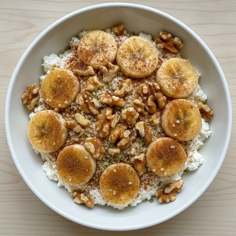 High-Protein Banana Nut Cottage Cheese Bowl