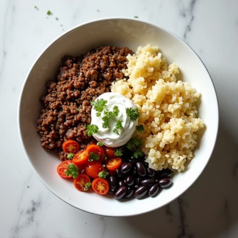 Seasoned Ground Beef Bowl with Special Sauce