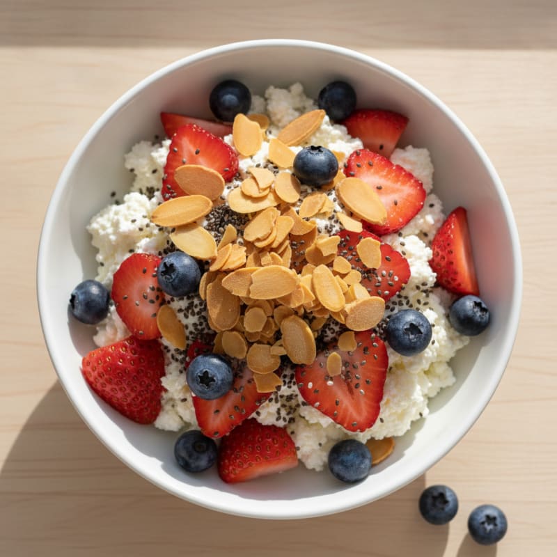 Cottage Cheese and Berry Parfait with Chia