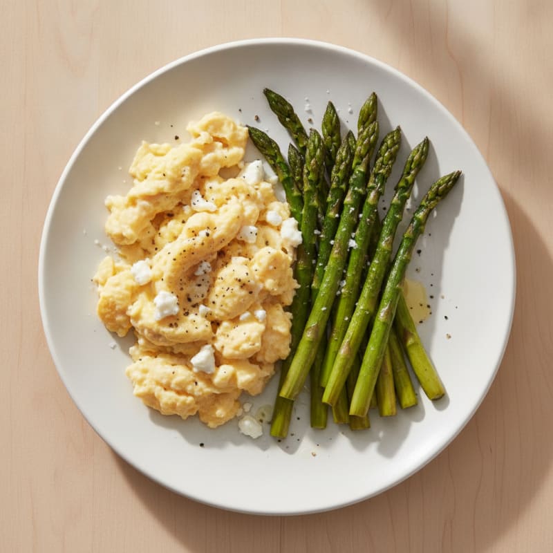 Scrambled Eggs with Roasted Asparagus