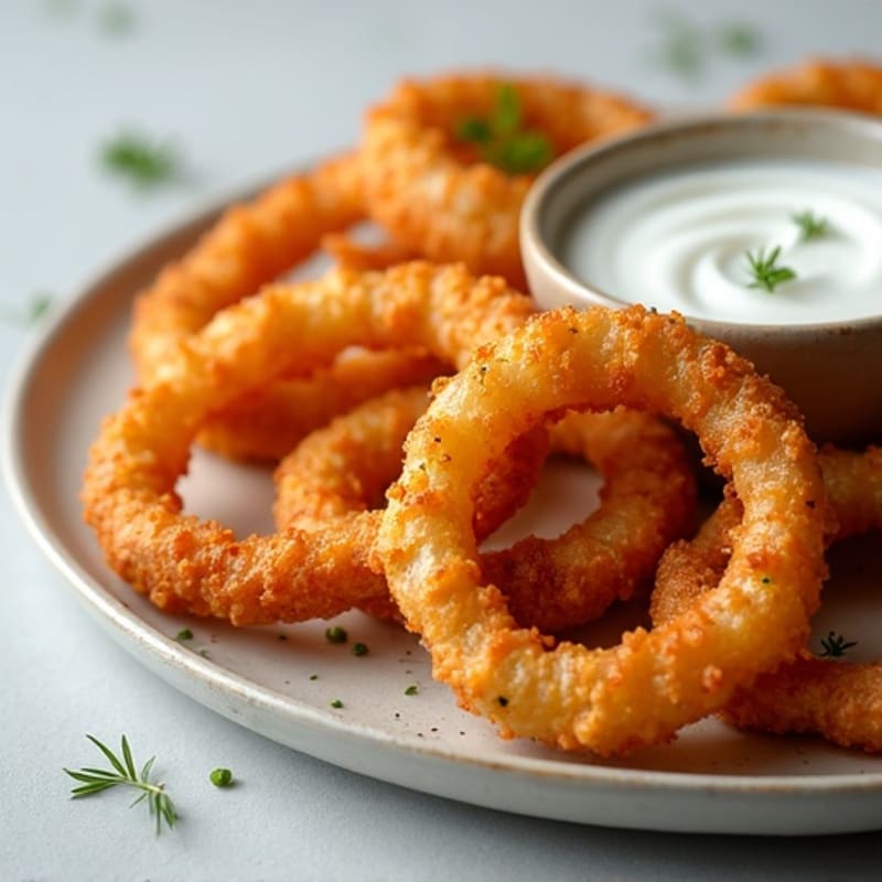 Crispy Baked Onion Rings with Almond Flour Coating
