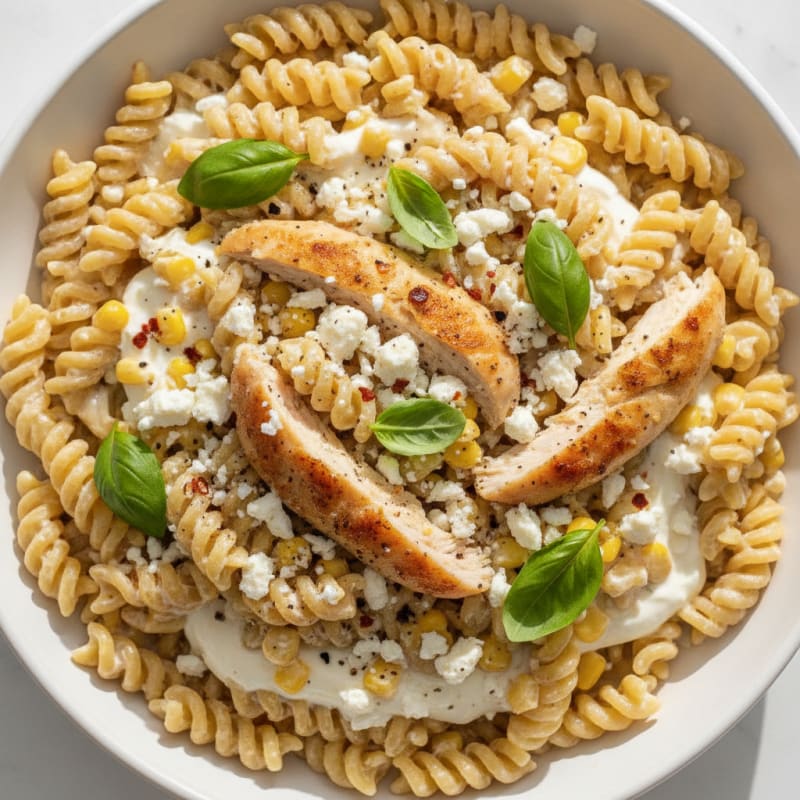 Creamy Feta Corn Pasta