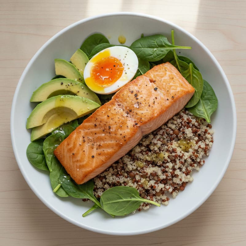 Seared Salmon Quinoa Power Bowl
