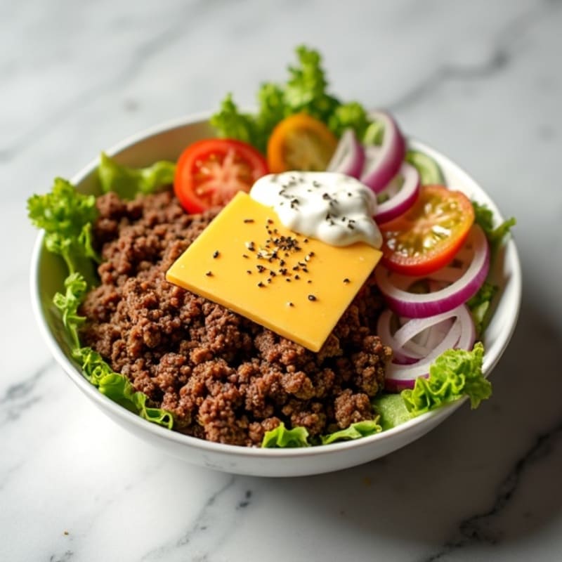 Lean Ground Beef Protein-Packed Big Mac Bowl