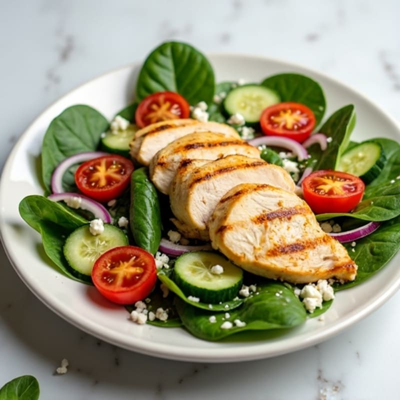 Grilled Chicken and Spinach Salad with Lemon Vinaigrette