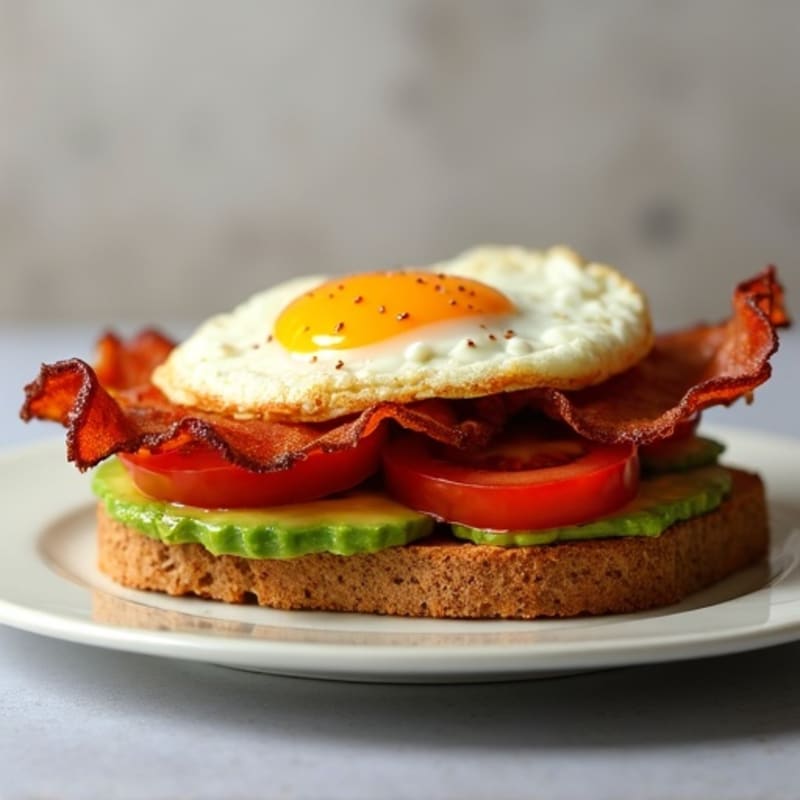 Crispy Bacon, Fresh Avocado, and Ripe Tomato Whole Wheat Sandwich