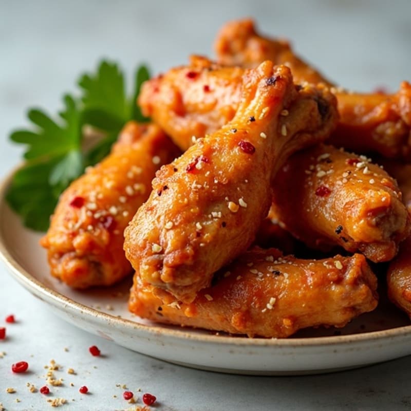 Crispy Baked Chicken Wings with Spicy Garlic