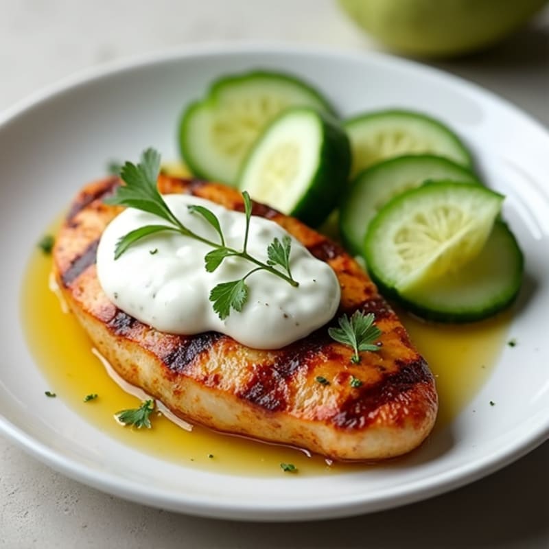Grilled Chicken Breast with Greek Yogurt Dip