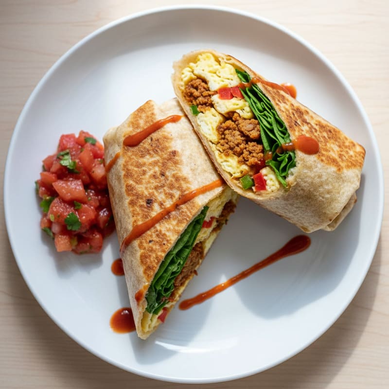 Crispy Chorizo and Egg Breakfast Burrito