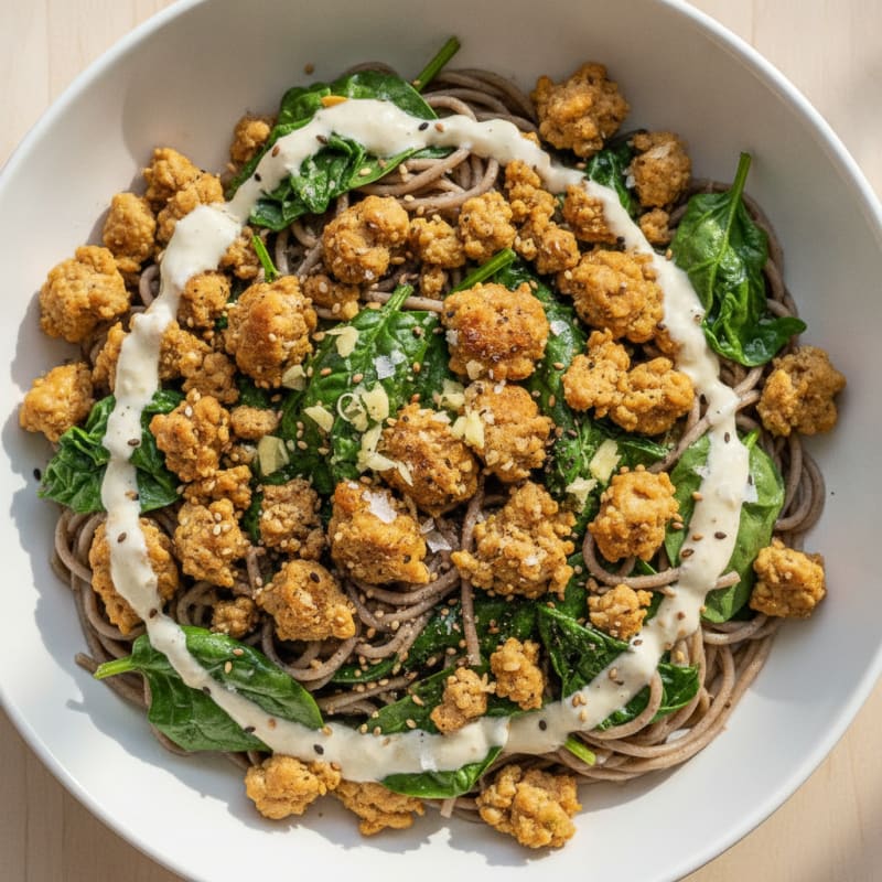 Chicken Soba Noodle Bowl with Kefir Dressing