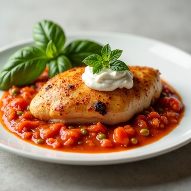 Roasted Chicken with Creamy Spiced Tomato Sauce