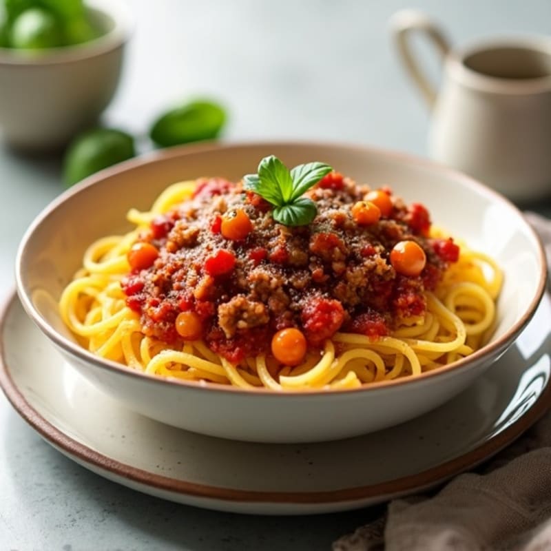 Baked Spaghetti Squash with Lean Ground Turkey and Robust Marinara