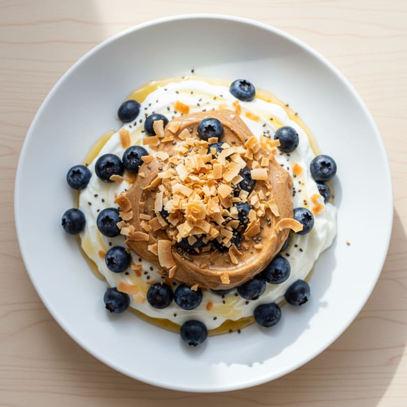 Creamy Greek Yogurt Parfait with Almond Butter and Berries