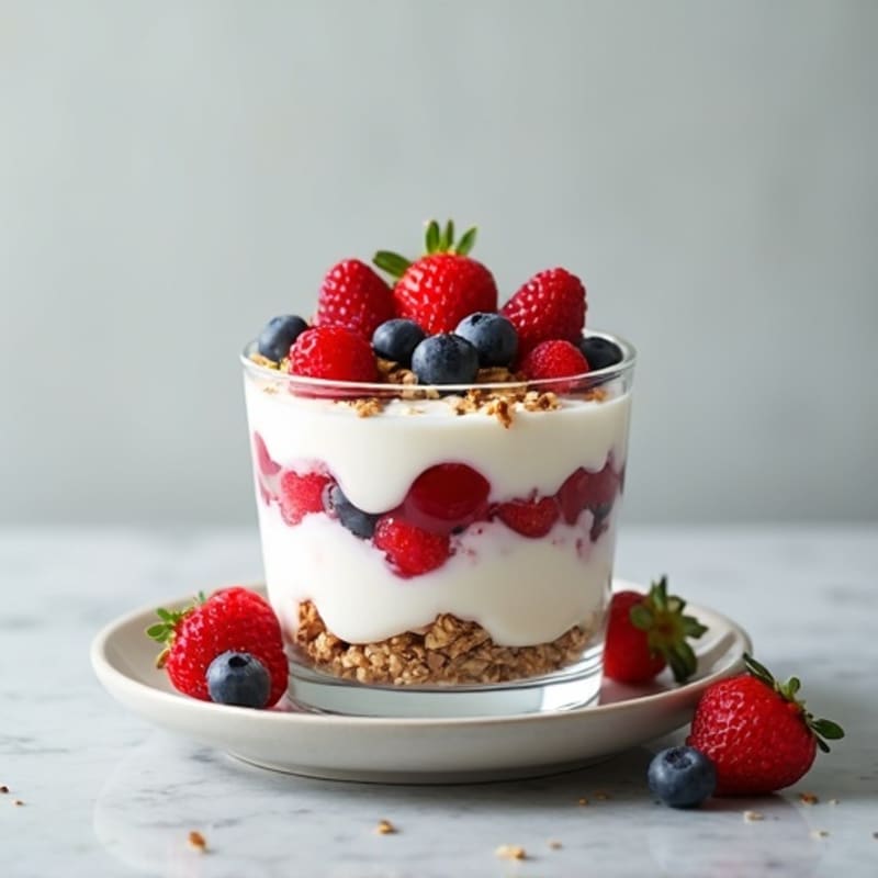 Creamy Greek Yogurt Parfait with Mixed Berries and Hemp Seeds