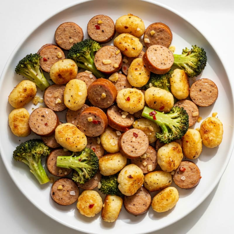 Sheet Pan Chicken Sausage with Cauliflower Gnocchi