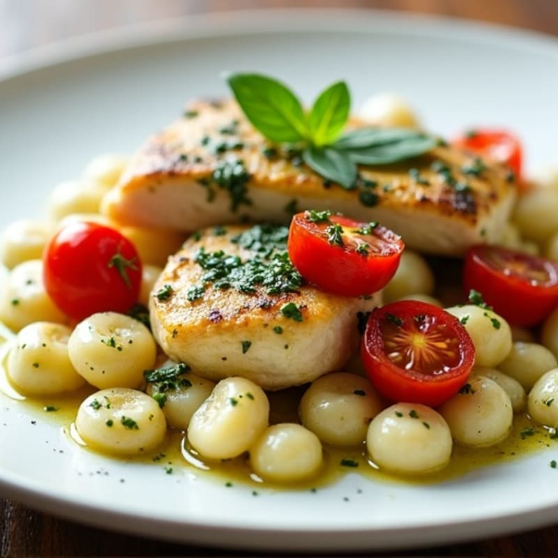 Pillowy Ricotta Gnocchi with Creamy Pesto Chicken and Blistered Tomatoes