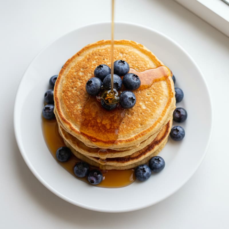 Classic Buttermilk Pancakes with Maple Syrup