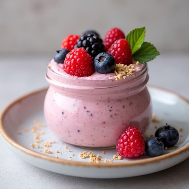 Silky Greek Yogurt Protein Mousse with Mixed Berries