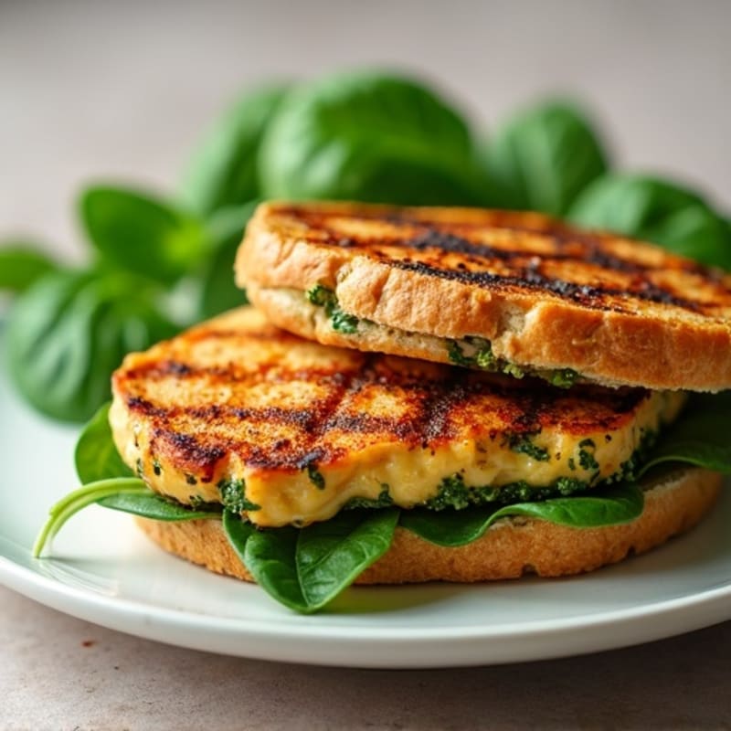 Grilled Chicken Pesto Sandwich with Fresh Spinach